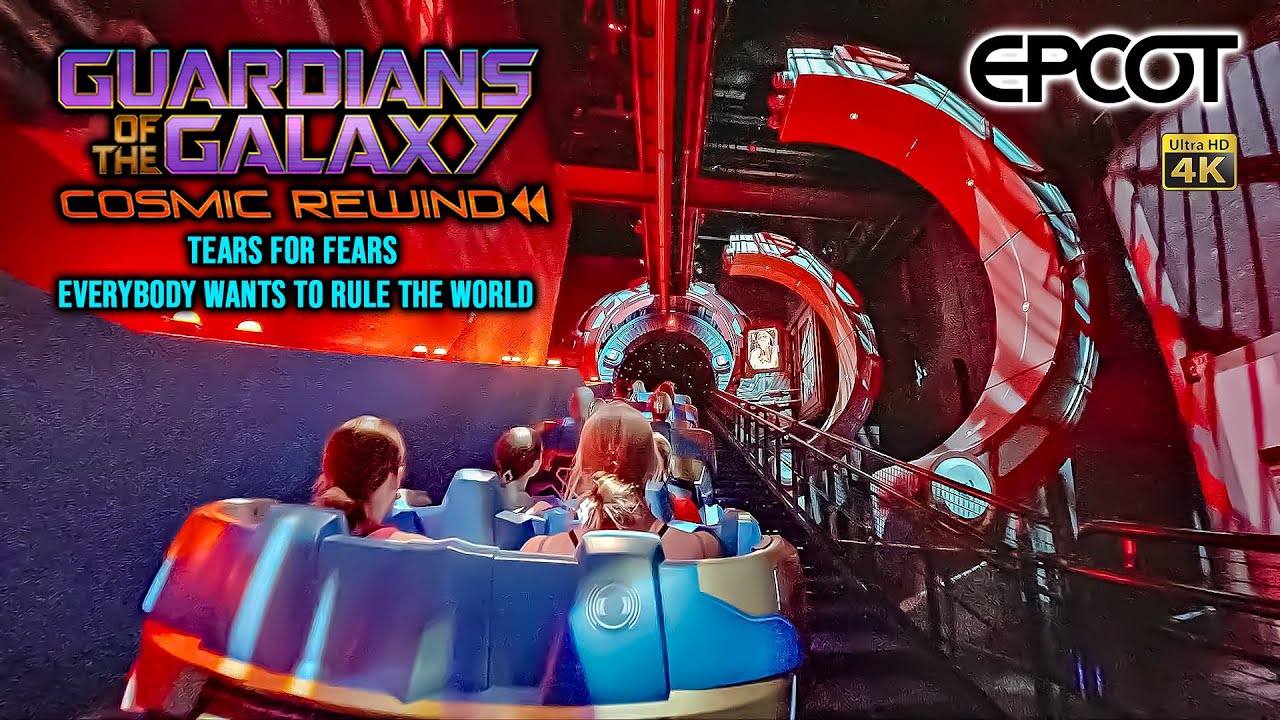 Guardians of the Galaxy Cosmic Rewind On Ride Low Light 4K POV Tears for Fears  EPCOT 2024 03 15