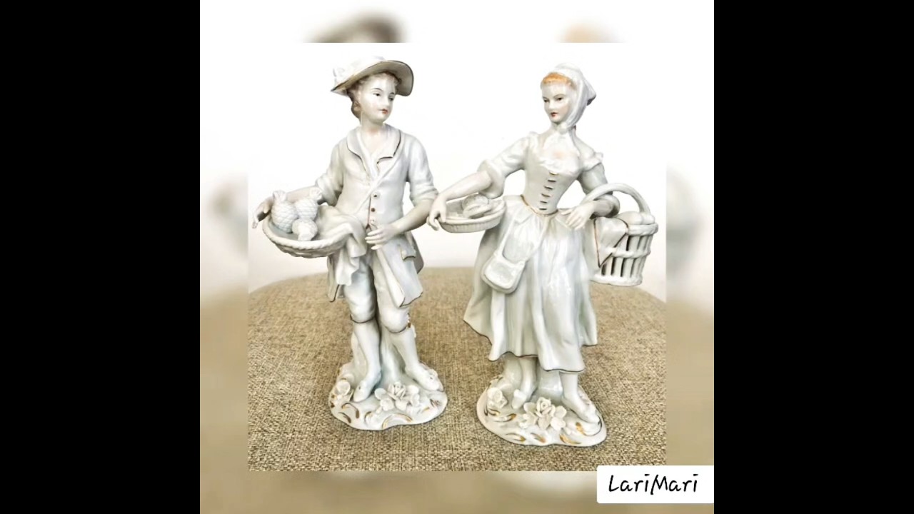 Sitzendorf Cris De Paris Man Woman Couple Pair Figurines Porcelain #statue