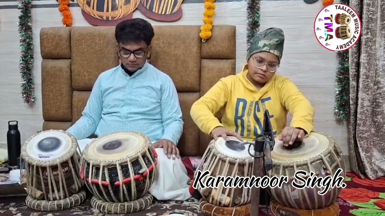 Karamnoor Singh,student of Taaleem_music_academy_Amritsar, is presenting a Kayada of Teen-Taal. 