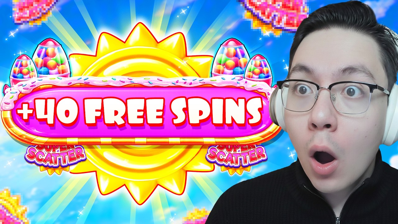 My Best 40 FREE SPINS BONUS EVER on Sugar Rush Super Scatter