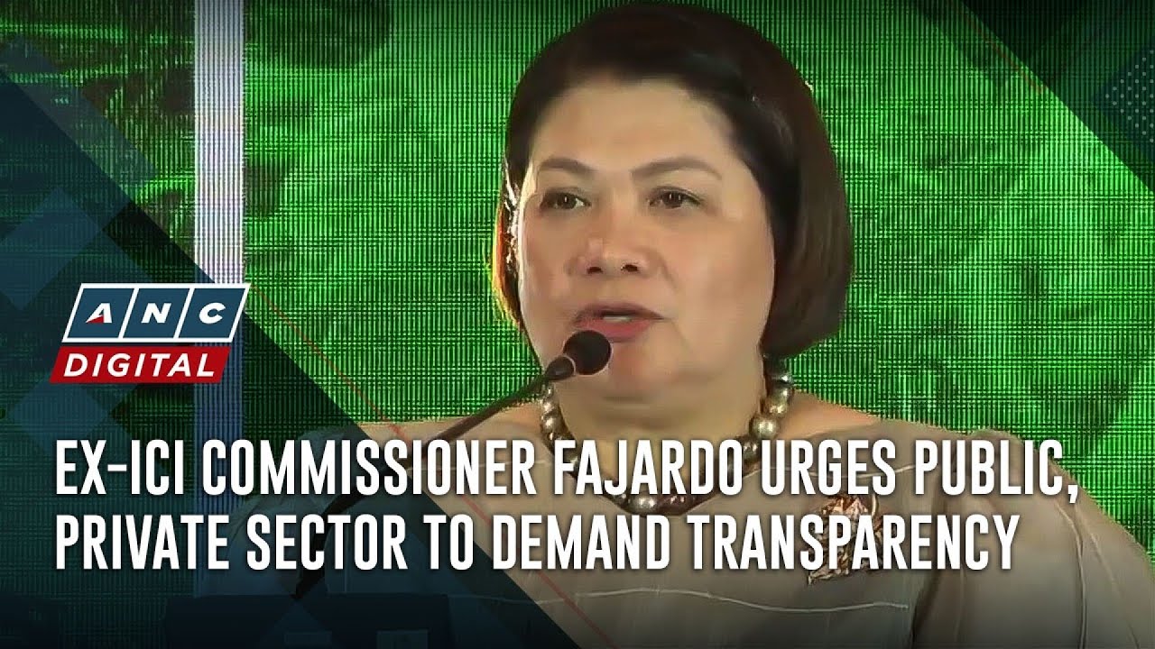Ex-ICI commissioner Fajardo urges public, private sector to demand transparency | ANC