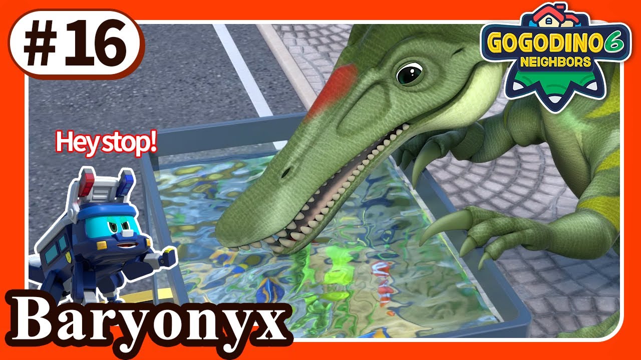 【GOGODINO S6】E16 Baryonyx & Fish Tank | Dinosaur for Kids | Cartoon | Toys | Robot | T-Rex |Jurassic