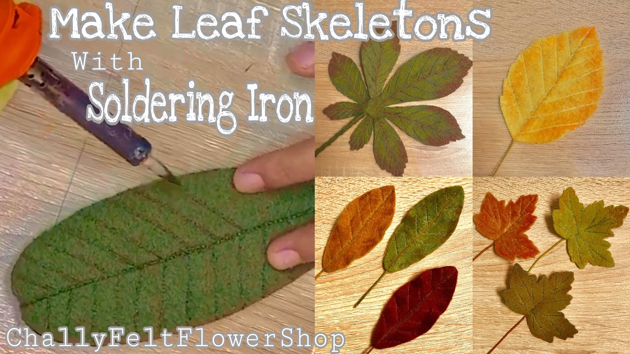 How to make Leaf Skeletons with Soldering Iron | DIY Felt Leaves | Membuat Tulang Daun | Felt Flower