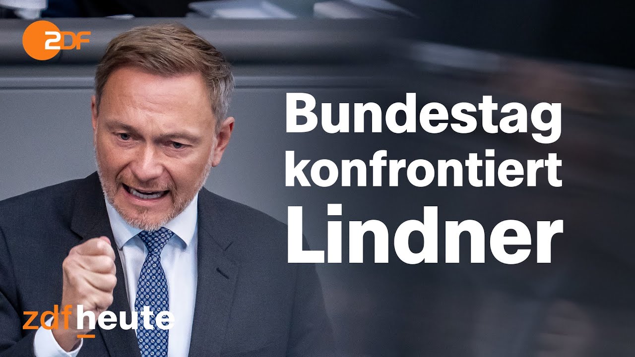 Bundestag: Finanzminister Lindner muss sich Fragen der Abgeordneten stellen | ZDFheute live