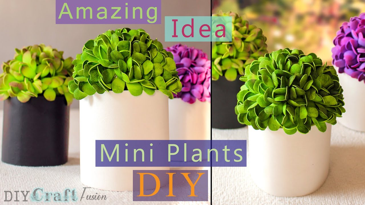 DIY Mini Artificial plant With Fomic Sheet | DIY Fake Indoor Plants & Planter For Home Decoration