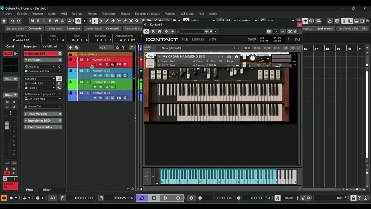 sample organo hammond b3x para kontakt
