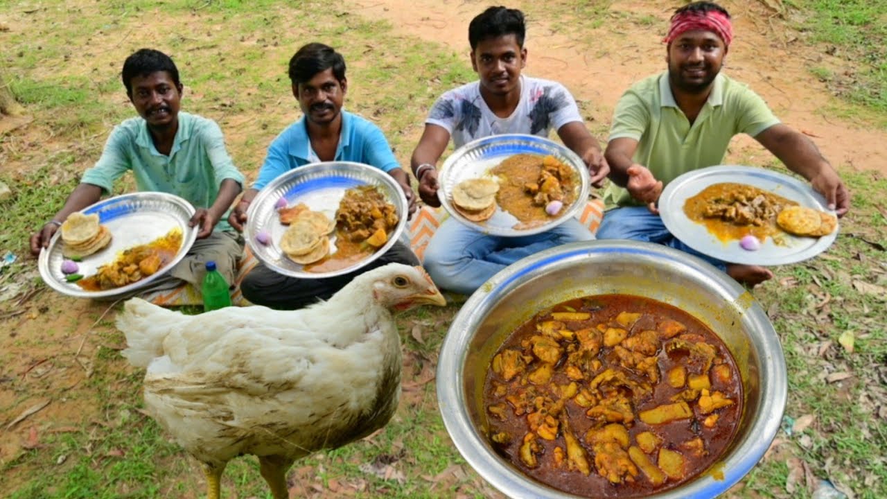 বৃষ্টির দিনে ফুলকো লুচি সঙ্গে কষা মাংস থাকলে আর কি লাগে || Chicken curry recipe