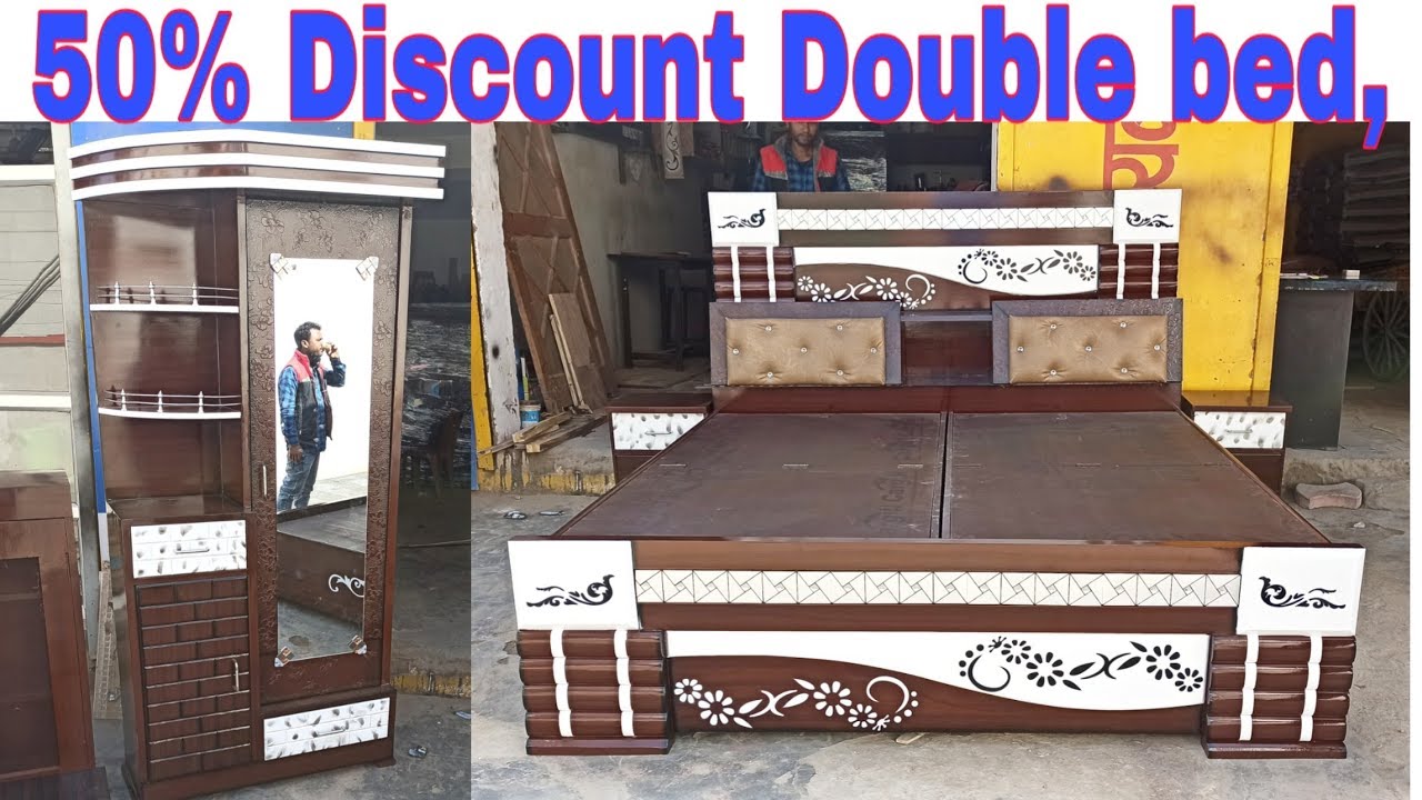 Modern double bed with dressing Table | double bed | double bed price