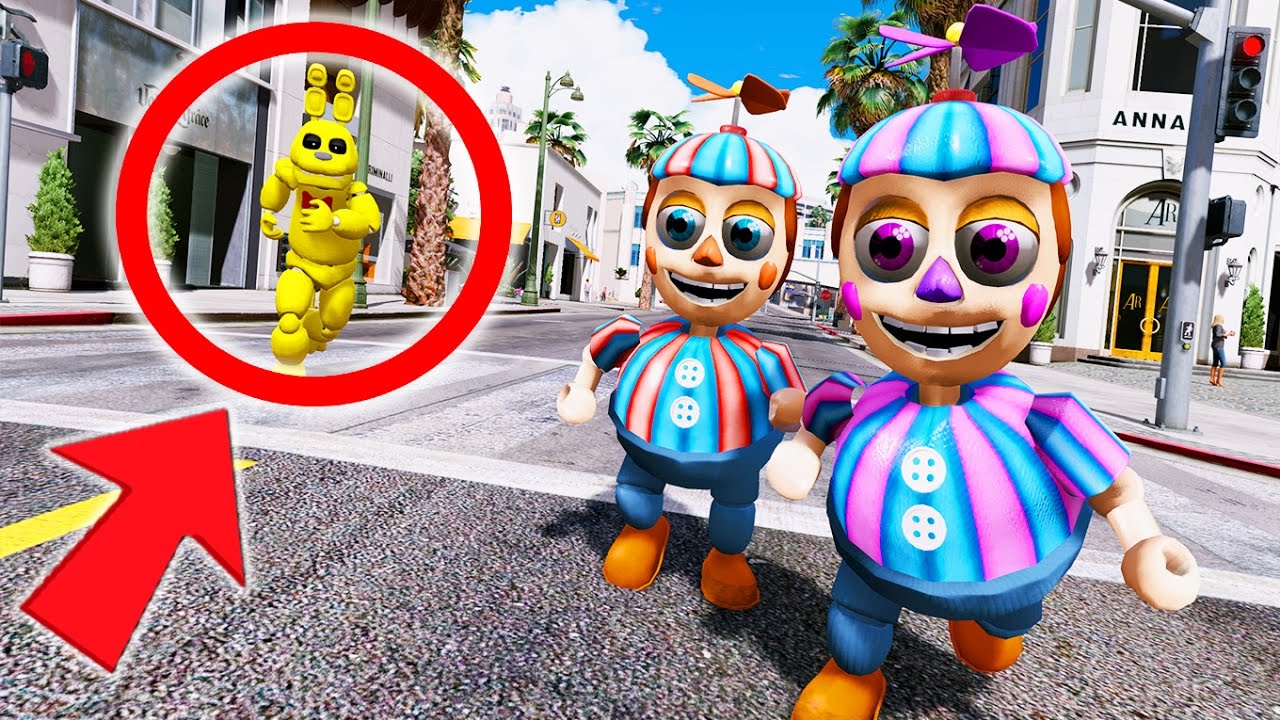 BALLOON BOY & BALLOON GIRL (JJ) RUN AWAY TOGETHER! (GTA 5 Mods FNAF Funny Moments)