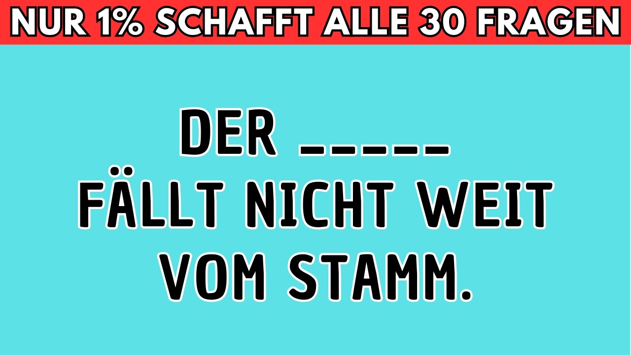 Das ultimative Sprichwörter Quiz 2026 📚🧐 | Kennst DU alle Redewendungen?