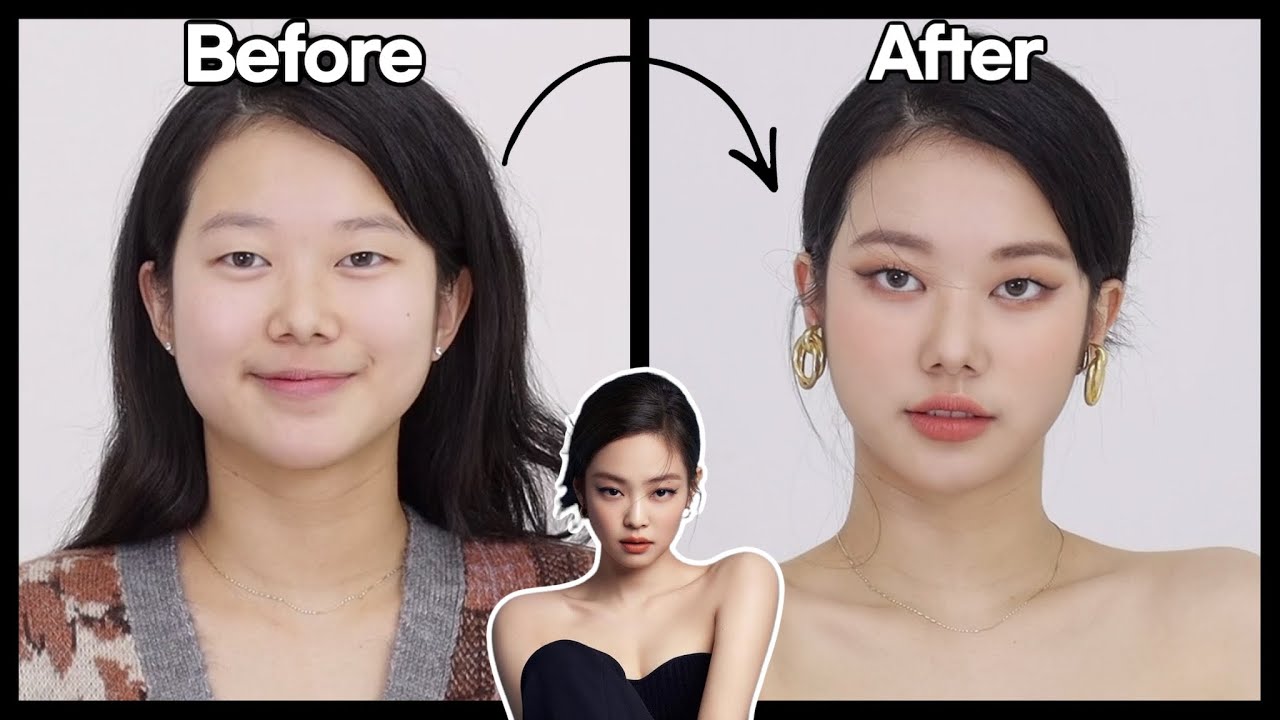 [CC/🇰🇷🇺🇸🇯🇵🇻🇳🇹🇭] 연대 모범생에서 무쌍 제니로 완벽변신 메이크오버 (with 쭈이) | JENNIE MAKEUP | MONOLID | 재유JEYU