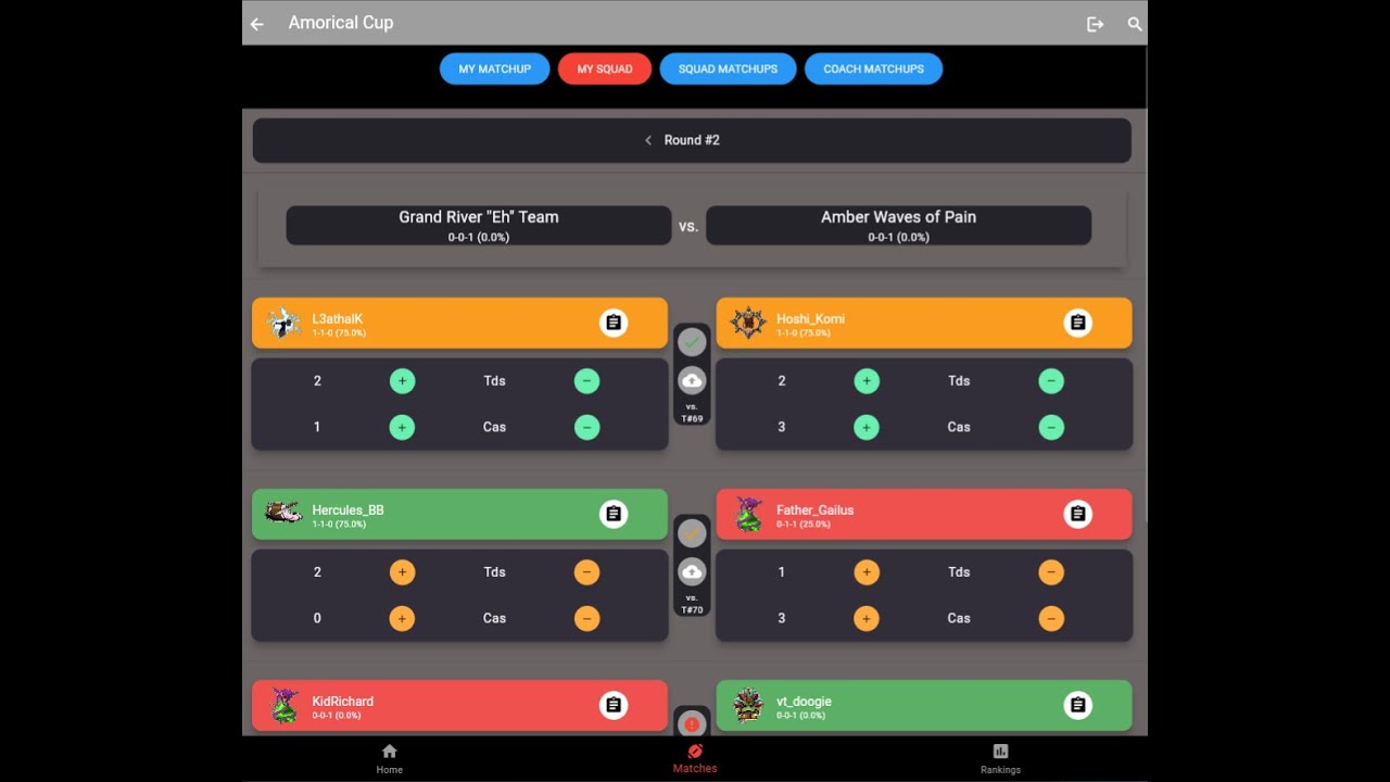 Bloodbowl Amorical Cup Web App Tutorial