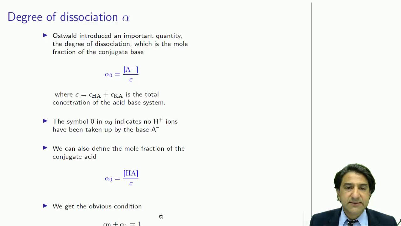 CHEM3006 - 6 - Degree of dissociation