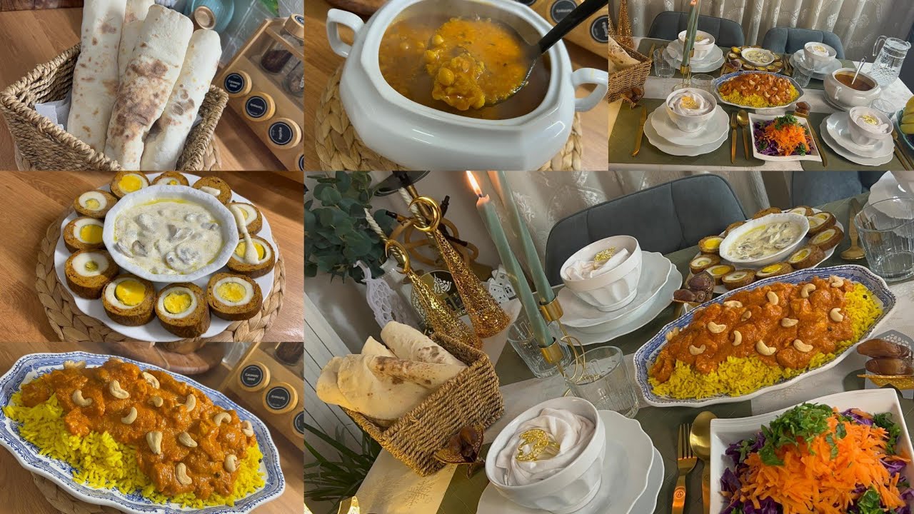دبارة رمضان🌙19:شربة فريك بالكراوع٫سلاطة خضرا٫عين سبانيورية ،روز🇮🇳tikimasala خبز البالون😊👌