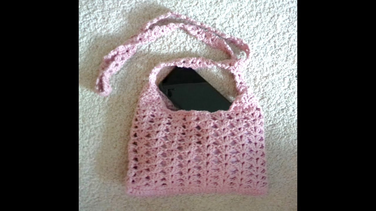 Crochet EASY 1 Ball Cross Body Bag in English #Crochet #Purse #crossbodybag #bags