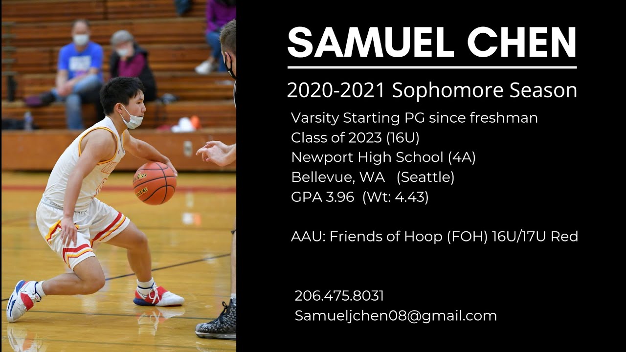 Samuel Chen (2023) Newport HS Sophomore Starting PG 2020-21 Season Highlights