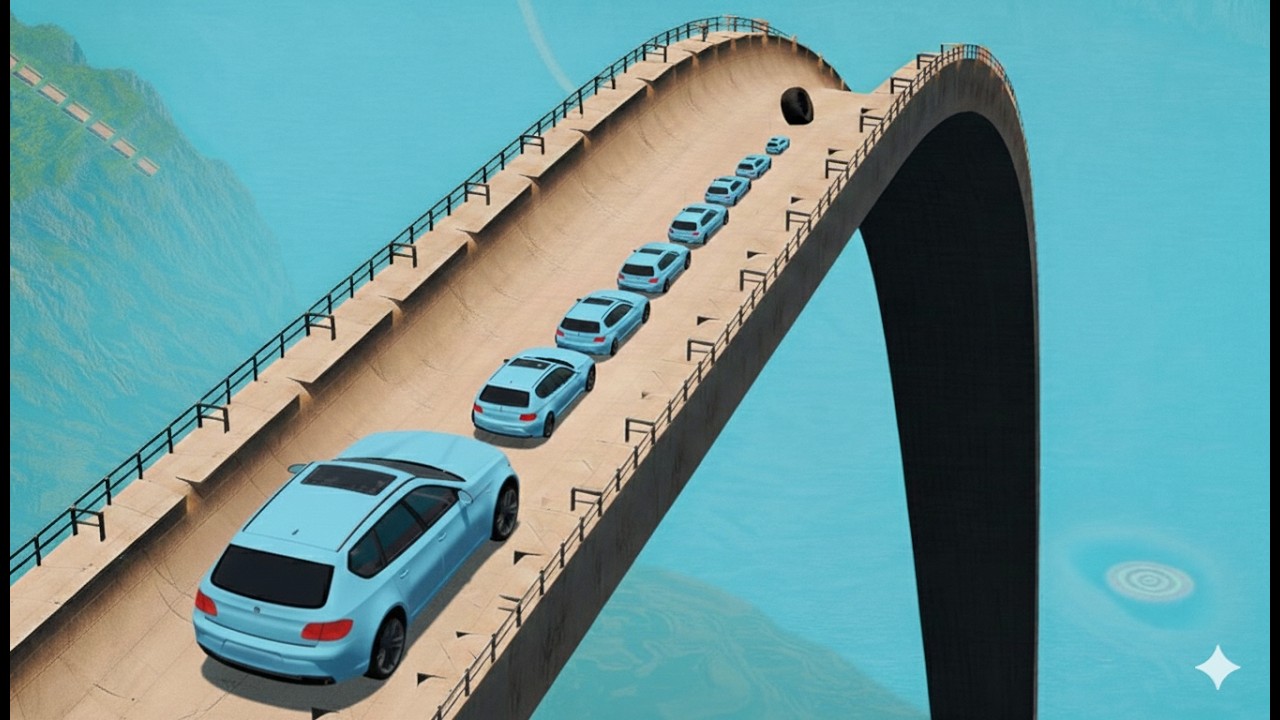 🤯Big and small Cars vs Giant Ramp 😱 BeamNG.drive#automobile #beamngdrive