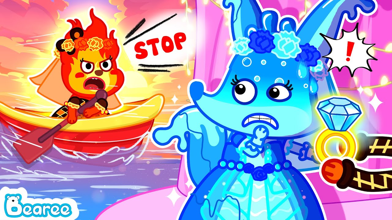 Stop! That's a Fake! Kids Pretend Play Real Fire vs Fake Water Bride Challenge | Bearee Bear Cartoon