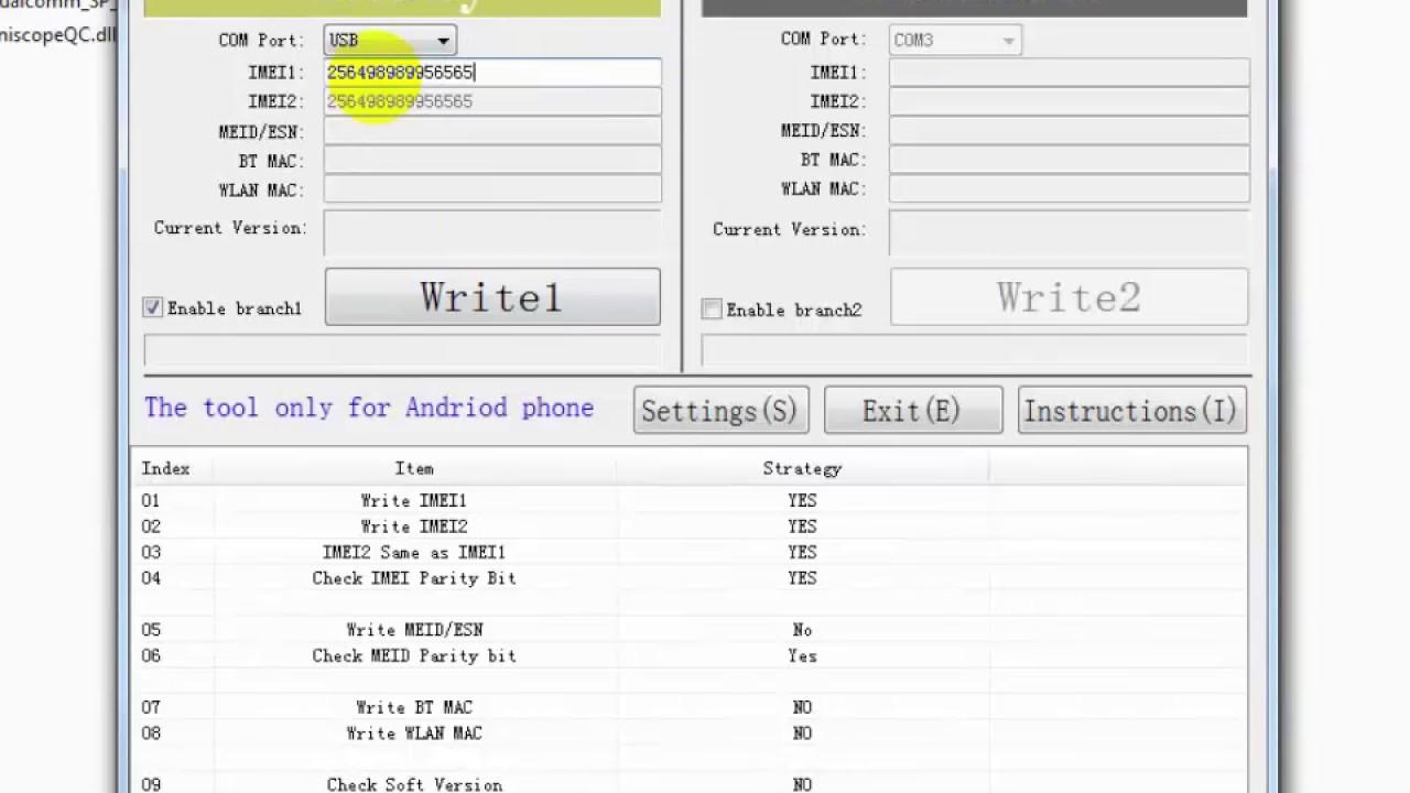 qualcomm smartphone write imei tool v1.01 latest 2017