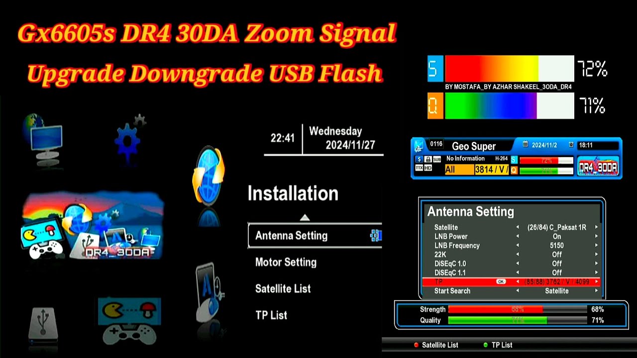 Gx6605s DR4 30DA Zoom Signal Software || Upgrade And Downgrade Via USB Flash