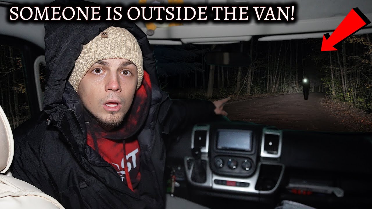 TERRIFYING CAMPING IN MY VAN AT HAUNTED FOREST - SOMEONE WAS OUTSIDE THE VAN! VERY SCARY