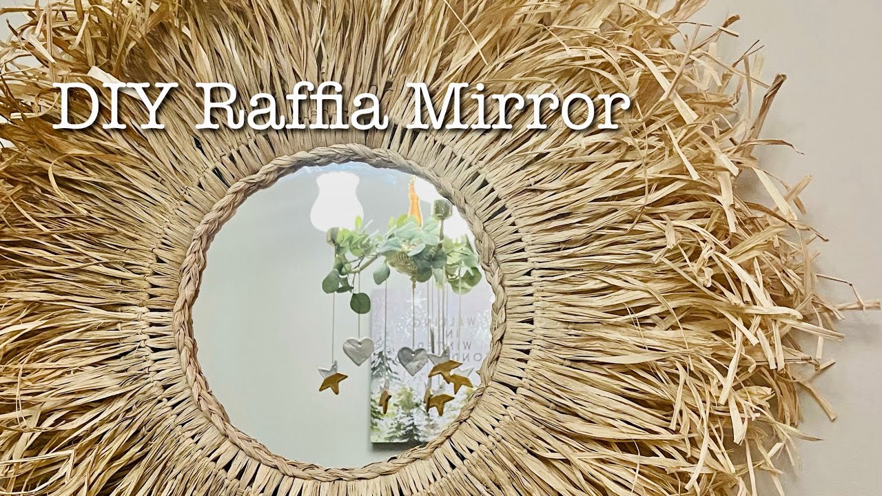 DIY Natural Raffia Mirror #TheCreativeHome