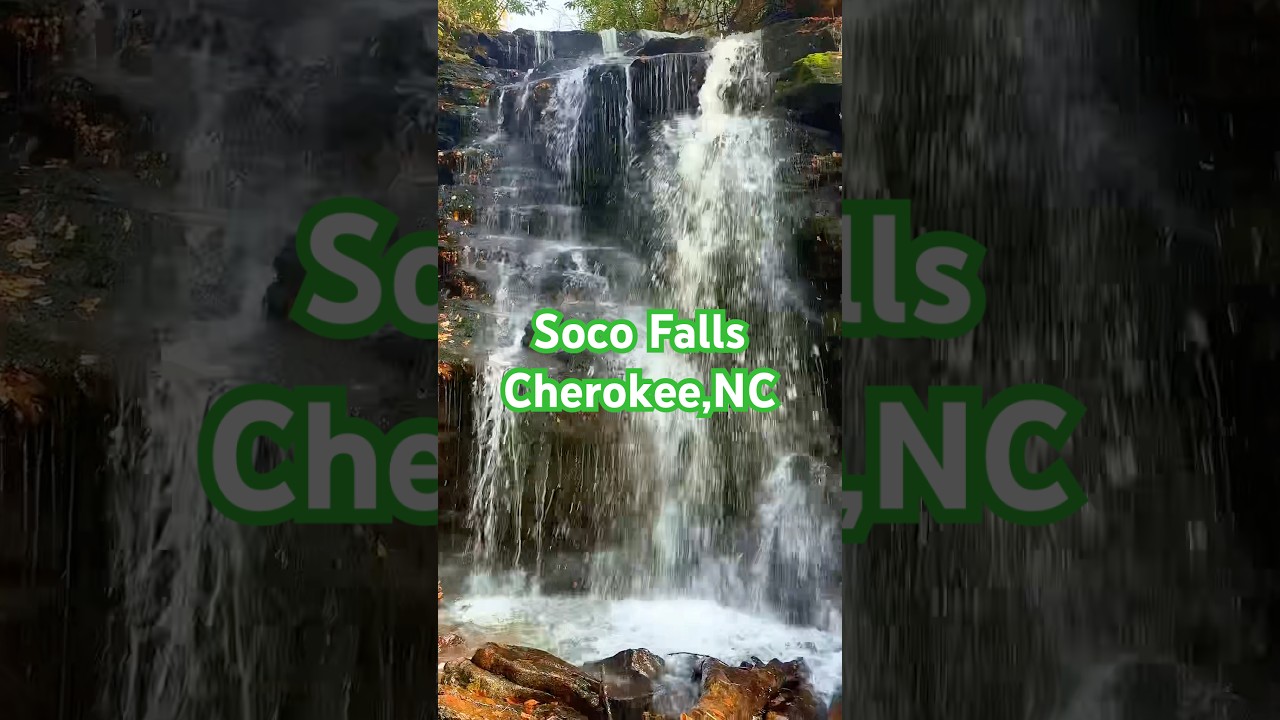Soco Falls Cherokee NC Great smoky mountains #greatsmoky #waterfall #cherokee #mountains #travel