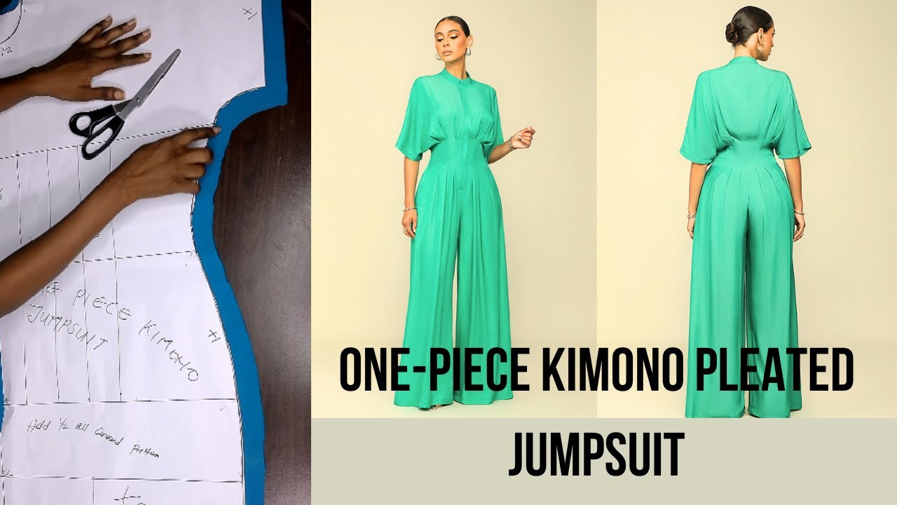 DETAILED: Tutorial on how to cut trendy one piece kimono jumpsuit