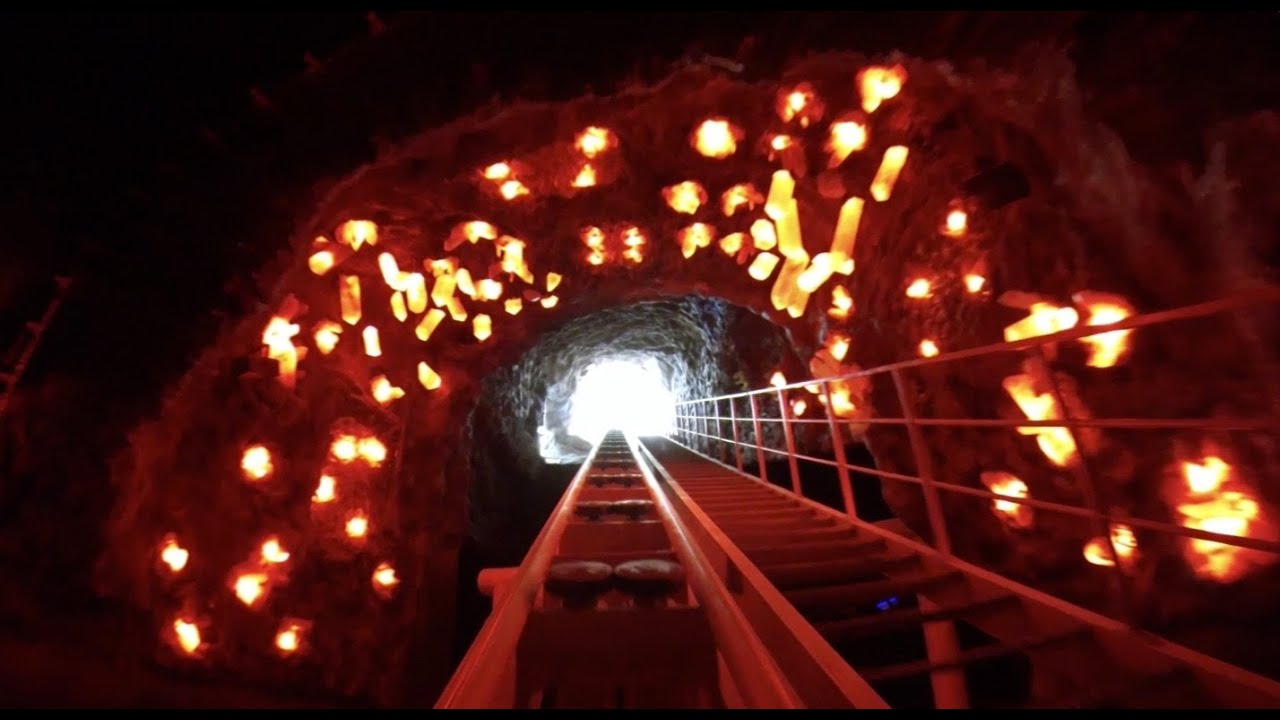 Dark Ride Roller Coaster Lights On POV E-DA Park Taiwan