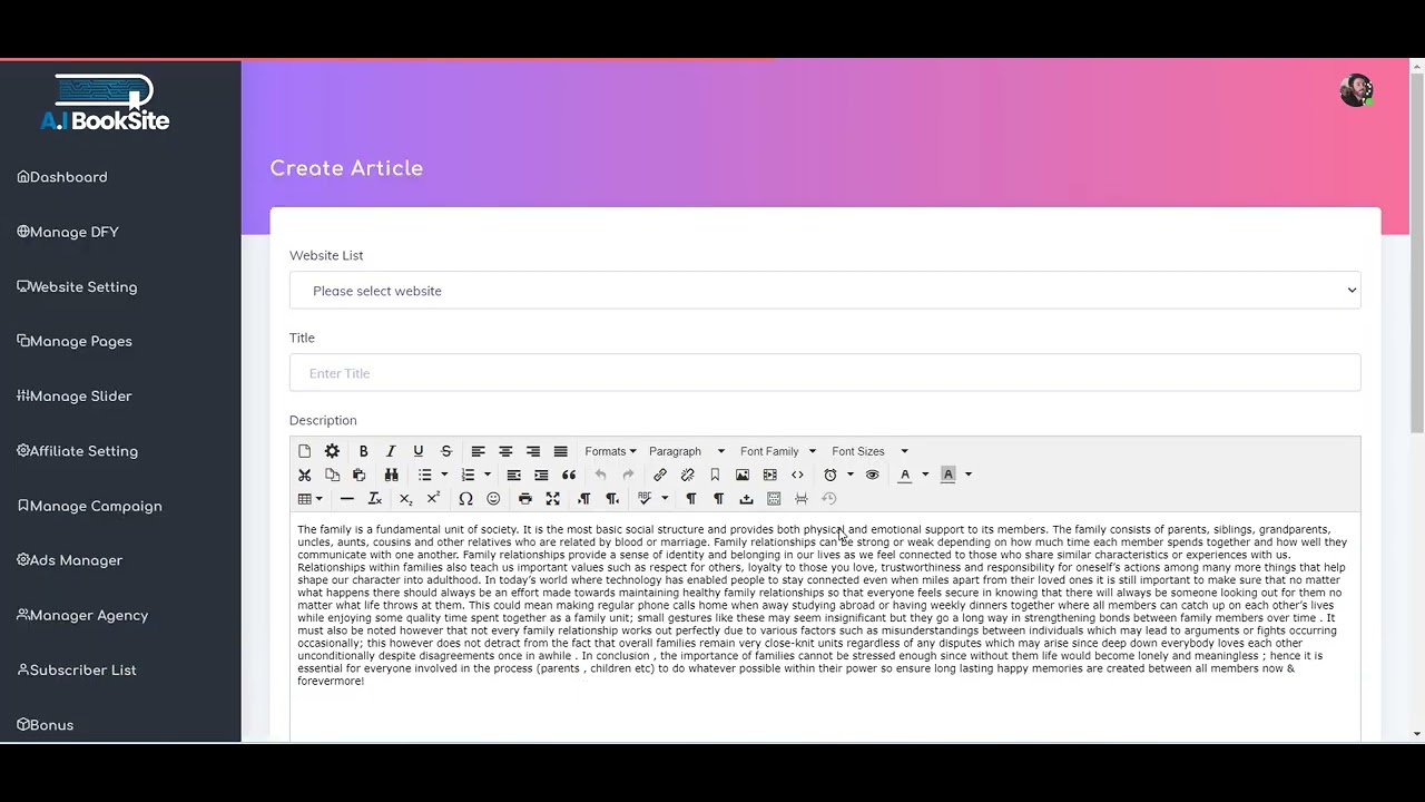 AIBookSite  - How to add Blog to the website