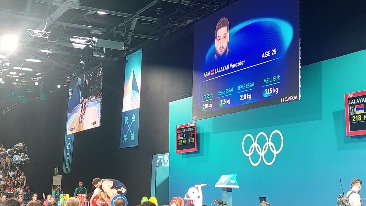 Olympics weightlifting 2024 Varazdat Lalayan missing 218 KGS