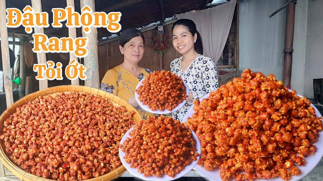 Đậu Phộng Rang Tỏi Ớt món ăn chơi dễ làm mỗi dịp tết