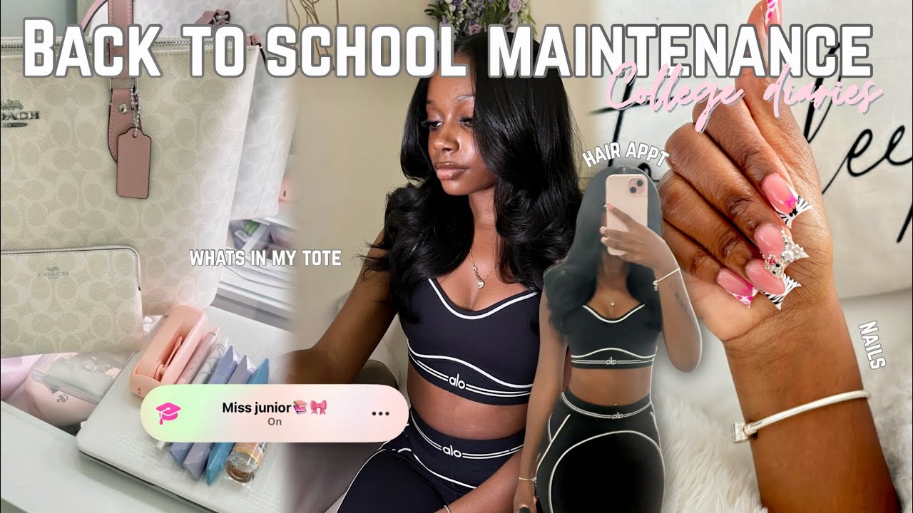 COLLEGE MAINTENANCE VLOG| hair appt, nails, what’s in my tote?, night routine/prep