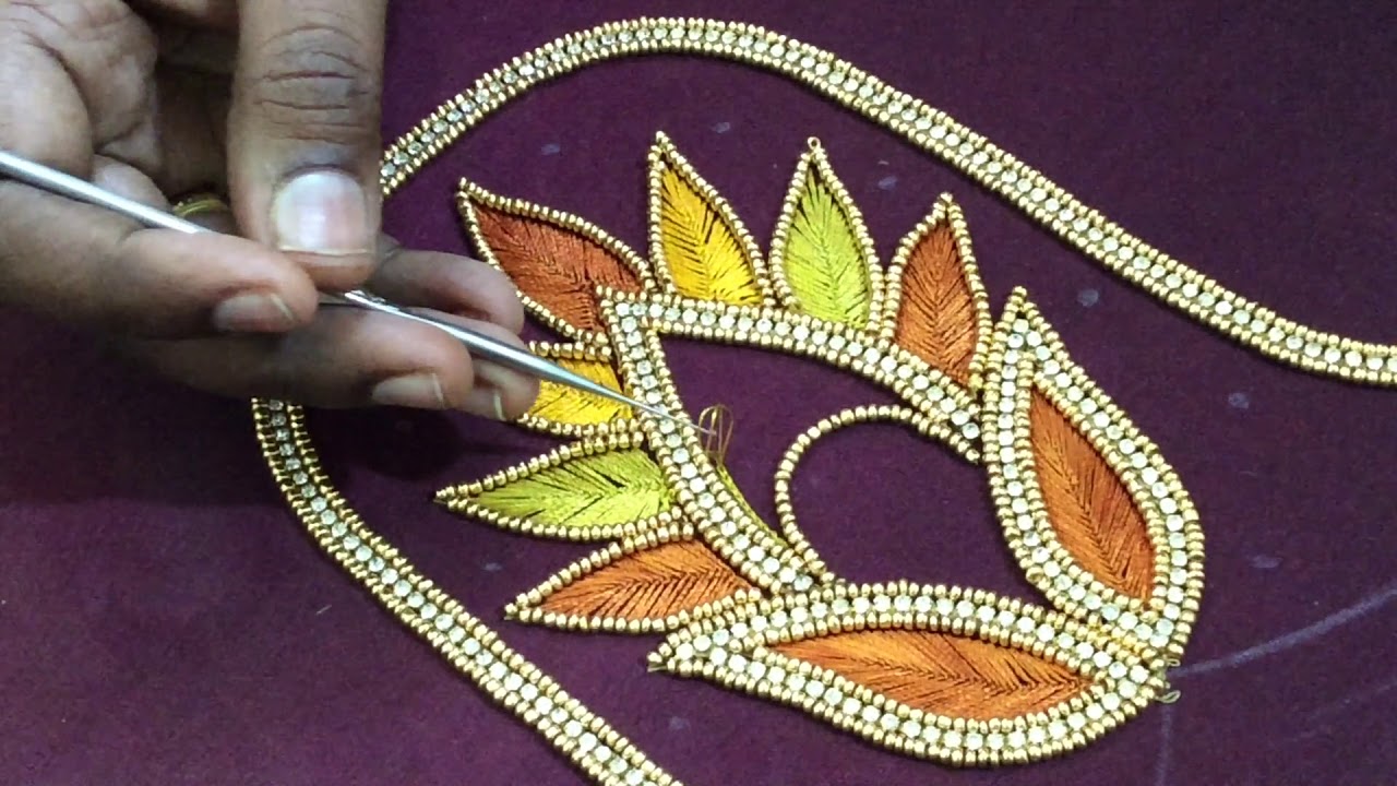 Simple vangi design embroidery