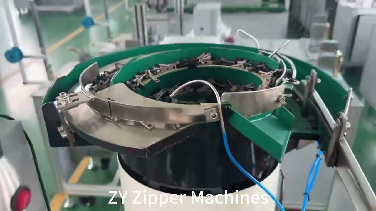 Plastic zipper chain joining and slider mounting machine