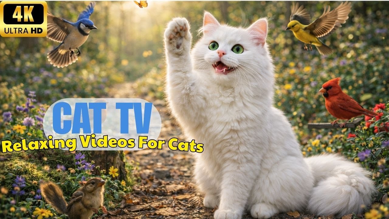 Bird Cat Garden 🐦😺 A Peaceful Paradise Cats Can’t Stop Watching | 4K HDR