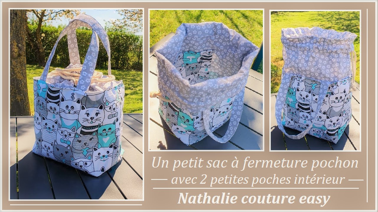 Un tutoriel pour ce petit sac à fermeture pochon/ Nathalie couture easy