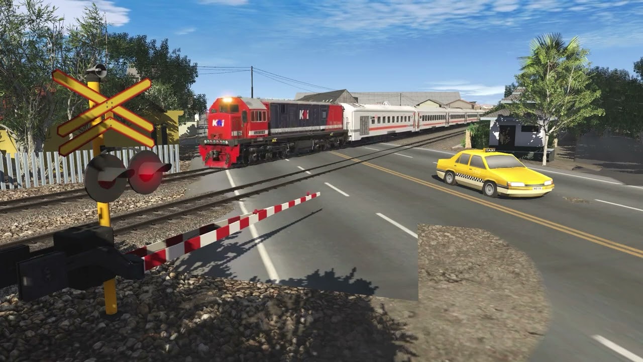 Railroad Crossing Indonesia Perlintasan Kereta Api Bandung Lokomotif CC 201 83 40 BD Dinas KA Lokal