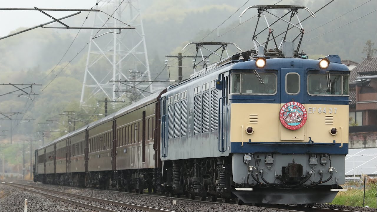 【ザンナナ牽引】 EF64-37+旧客6両+D51-498 ELぐんま よこかわ 横川～西松井田通過