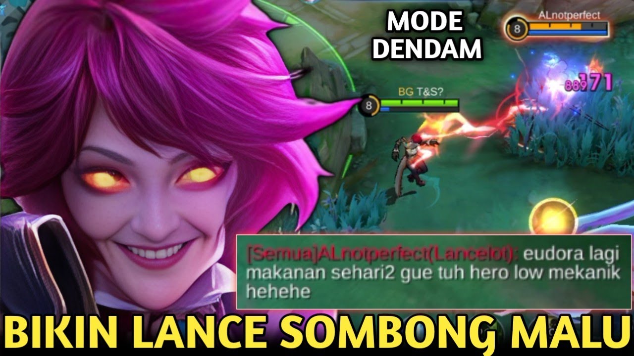 EUDORA MODE DENDAM KESUMAT! LOCK LANCELOT SOMBONG SAMPE MALU, NGATAIN EUDORA HERO LOW MEKANIK! MLBB