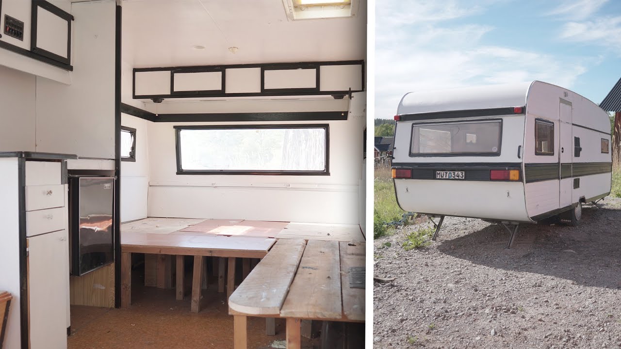 BYGGER SÄNG & MÅLAR HUSVAGNEN  (Renoverings projekt del 3)