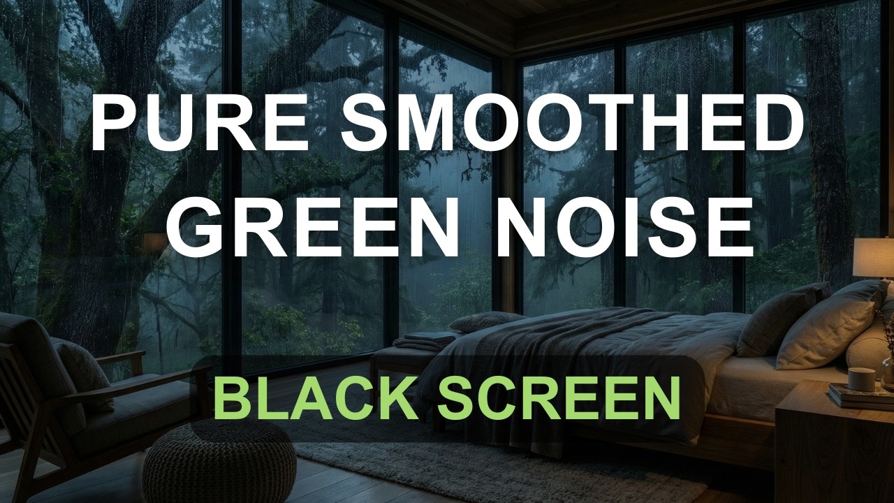 Pure Green Noise (Black Screen) 🌿 Deep Sleep, Focus & Anxiety Relief (10 Hours)