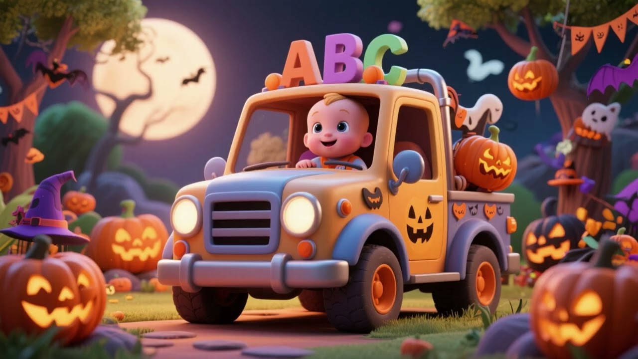 Camión de bebé ABC Halloween Safari 🎃🚚🅰️🅱️🅲 | Canciones y Aprendizaje Infantil