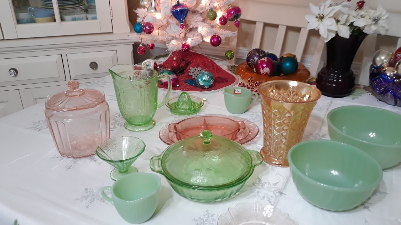 A depression glassware, jadite & a bit of carnival glass haul Melbourne, Fl #222