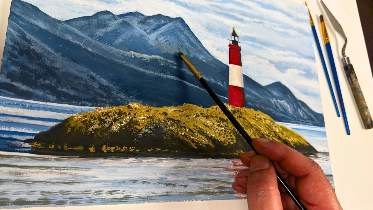 Pintando el Faro del Fin del Mundo con Acrílico
