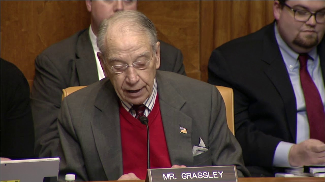 Grassley on the Senate Budget Committee FY 2020 Budget Resolution