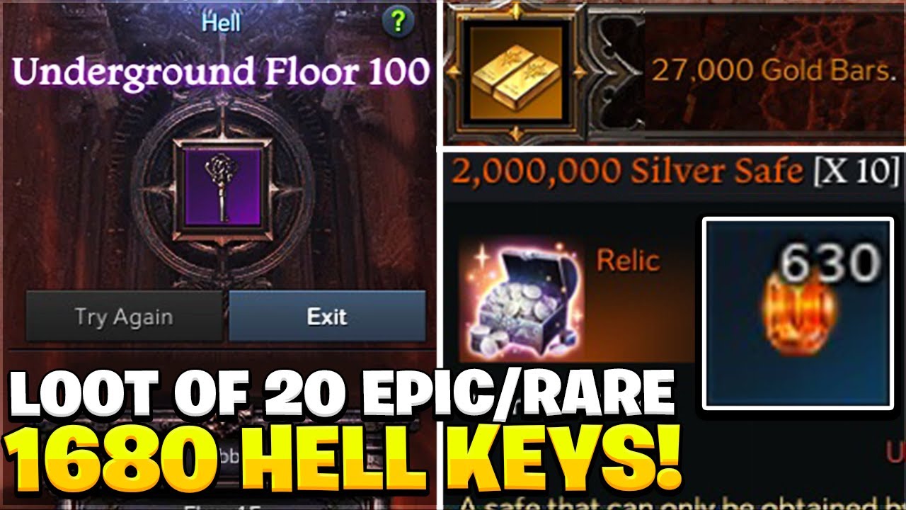 Loot From 20 Epic & Rare 1680 T4 Hell Keys! Lost Ark