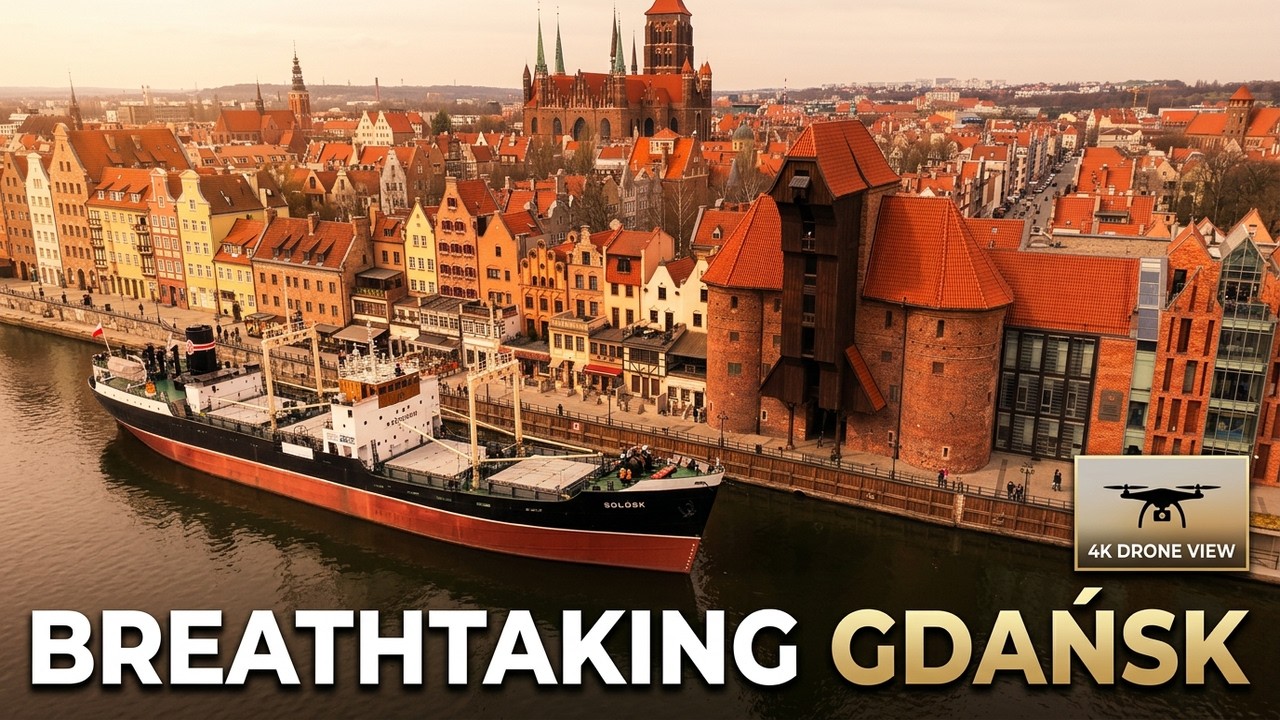 Historic Gdańsk Poland Stunning Drone Tour over Motlawa #gdansk #djimini5pro #dronefootage