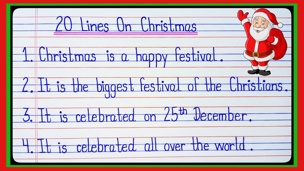 20 Easy Lines on Christmas Day In English l Short Essay On Christmas l Essay Writing l Christmas Day