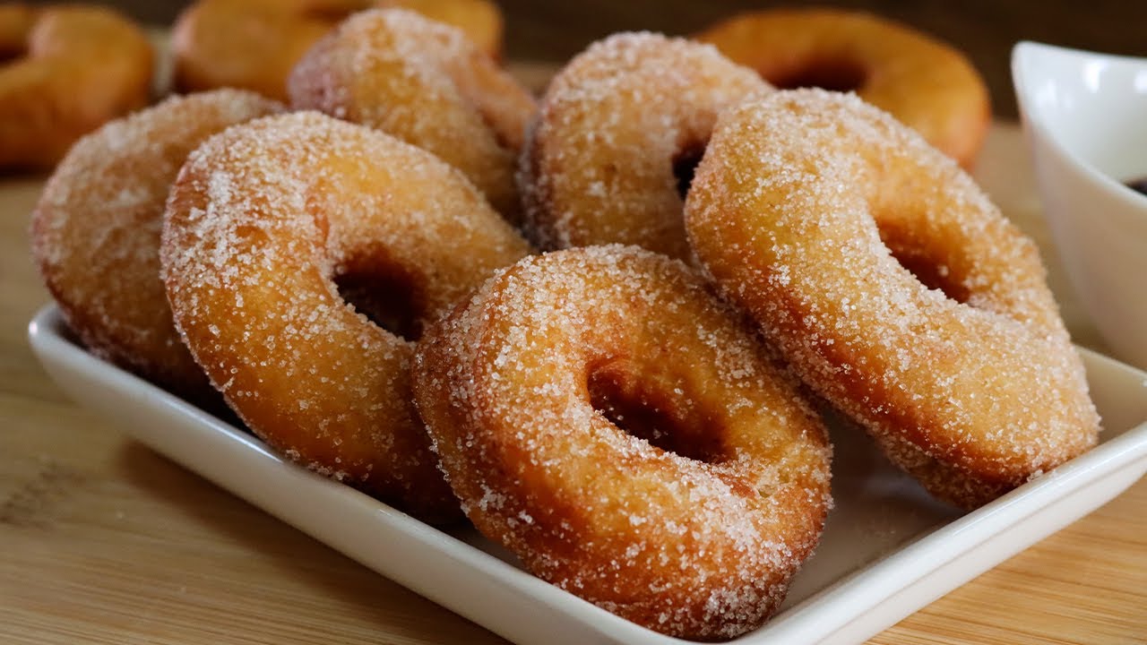 Donas de plátano 😋 ¡FACILES Y DELICIOSAS! 🍩🍌